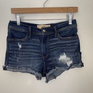 Hollister Women's 5 / W27 Blue Short Shorts Distressed Denim High Rise Jean